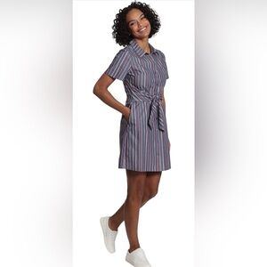 NWT London Times Women's Short Sleeve Shirt Dress with Waist Tie size 6 Petite